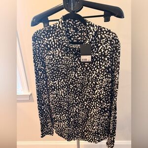 $255 NWT The Kooples Monochrome Abstract Print Shirt men’s small
